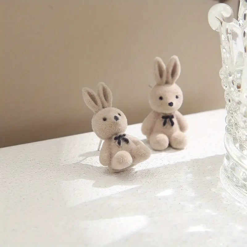 saimji™ Plush Rabbit Bow Earrings For Women Girls